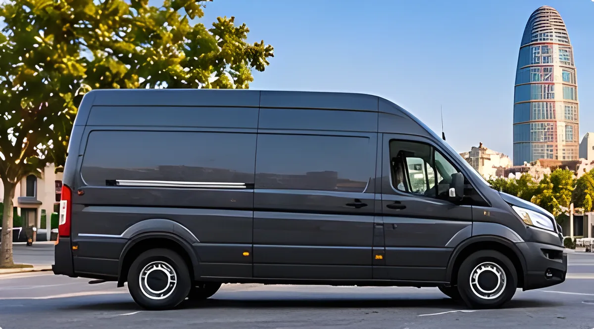 Furgoneta de gran volumen vista de lado